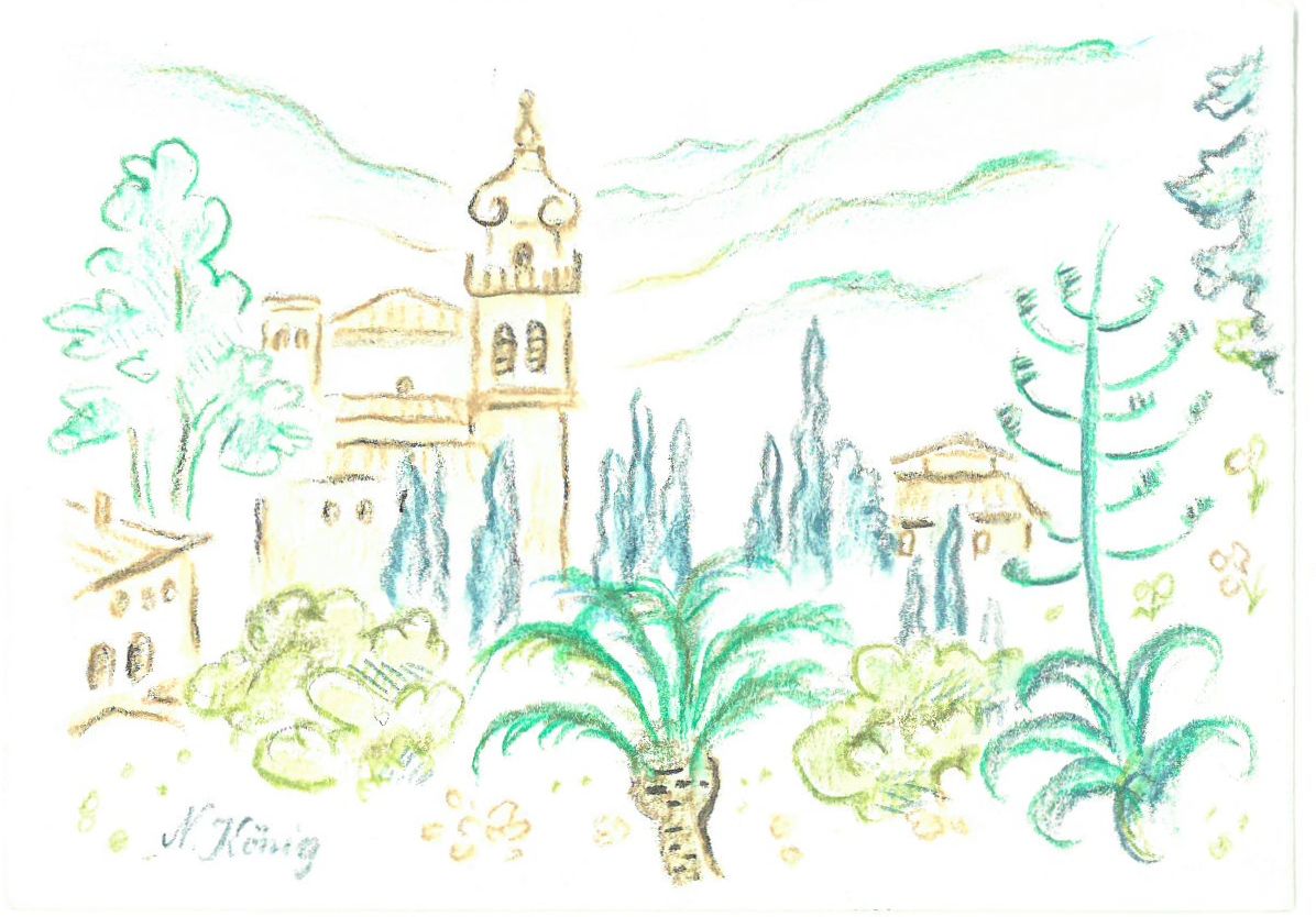 27 Valldemossa Kloster u. trop. Garten Aqu.kreide