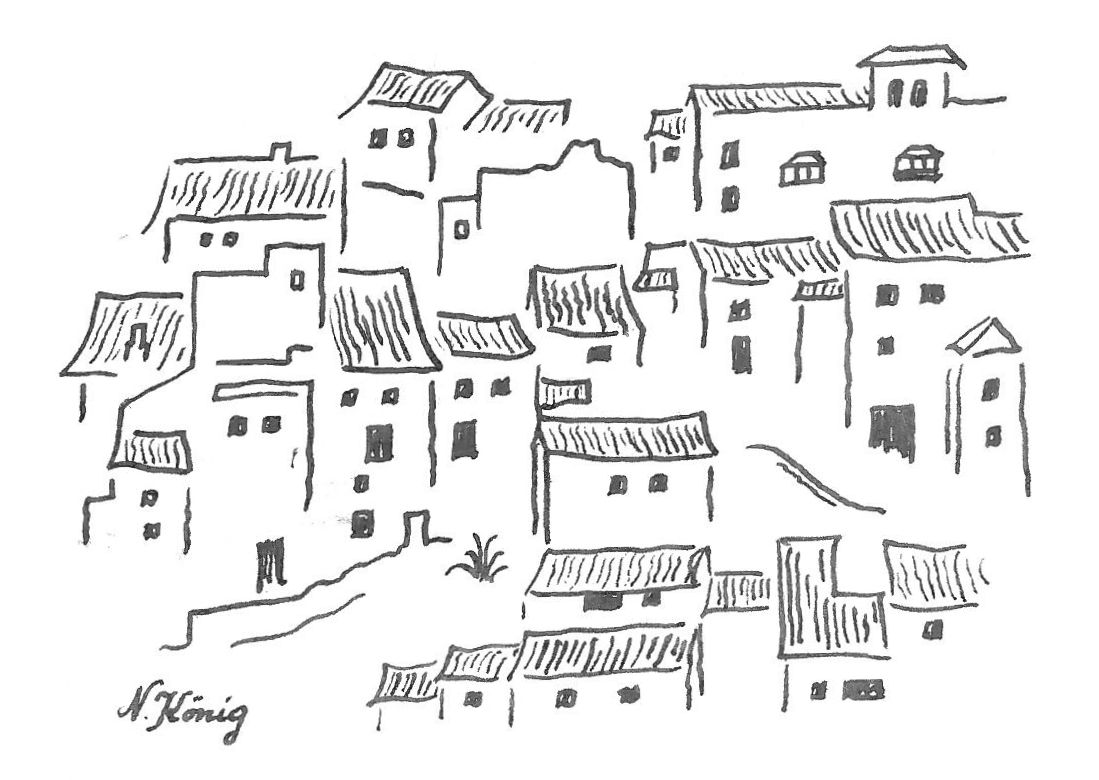 21 Casares, Andalusien (Tuschezeichnung 1997)