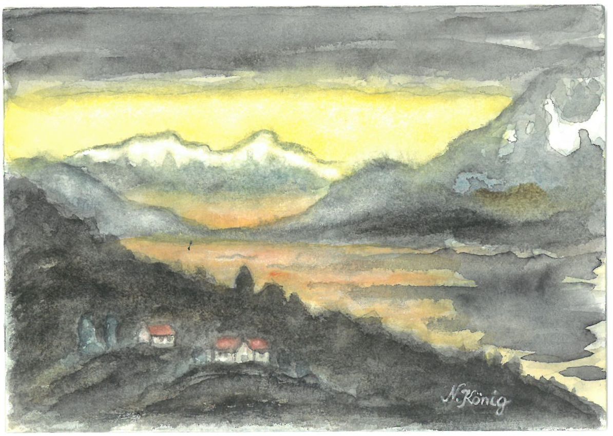 13 Föhnabend am Genfer Ser (Tempera 1997)