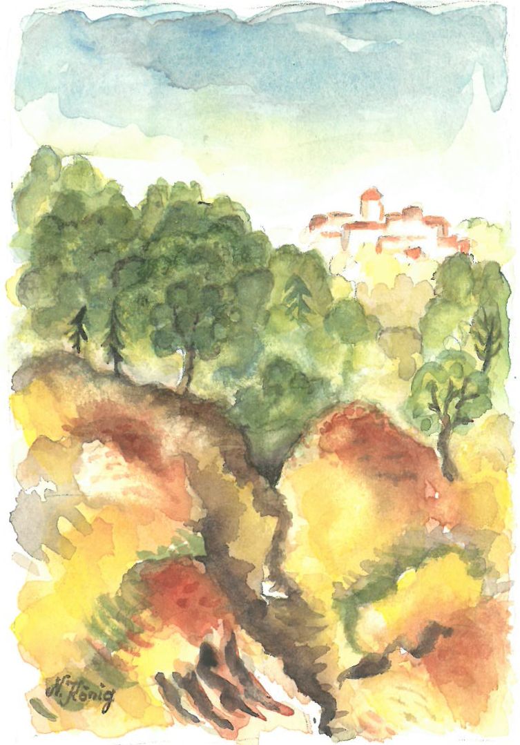 3 Kreidefelsen bei Roussillon (Aquarell 2000)