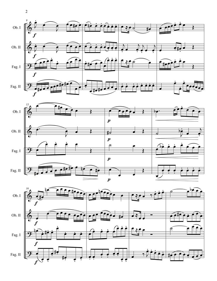 Quartet in A minor for 2 Oboes and 2 Bassoons - Exposition 2 of 2